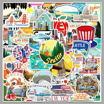 New York State Travel Aesthetic Decals for Motorcycle Kids Toy