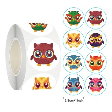 Owl Animal Stickers Reward and Seal Labels for Kids and Stationery