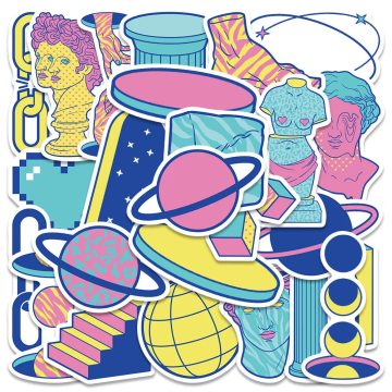 Vaporwave Art Graffiti Stickers - Aesthetic Decals for Laptop Decor