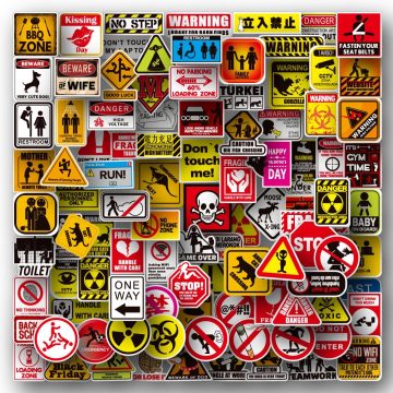 Funny and Serious Warning Danger Sticker Packs