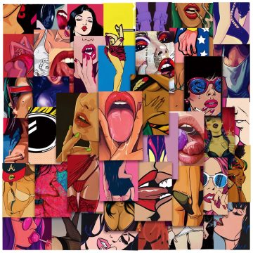 Anime Beauty Girl Art Stickers - Sexy PVC Waterproof Decals for Motorcycle Bike