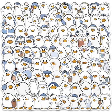 Funny Cartoon Animal Duck Stickers Pack Waterproof Vinyl Decals for Laptop, Luggage, Guitar, Skateboard, Car