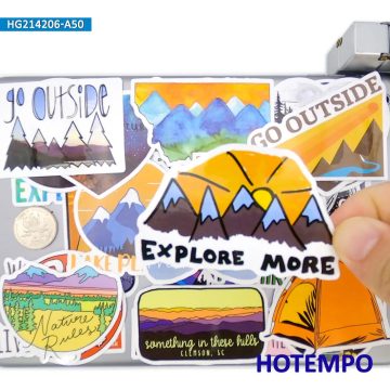 Hiking and Camping Adventure Stickers for Outdoor Travel