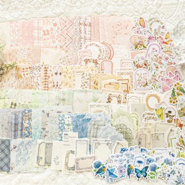 Mixed Material Flower Stickers Decorative Scrapbooking and Journal Paper