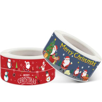 Santa Claus and Christmas Tree Stickers Gift Seal Labels for Packaging