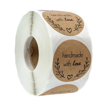 Kraft Handmade Thank You Stickers for Packaging and Scrapbooking