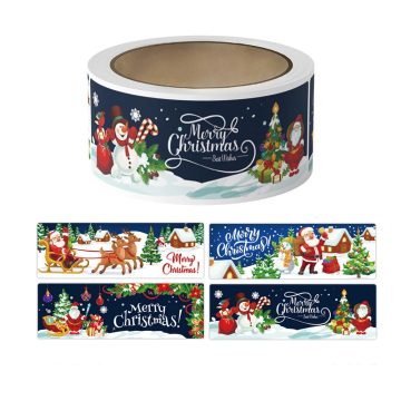 Christmas Seal Stickers Santa, Tree, and Snowman Decorative Gift Labels