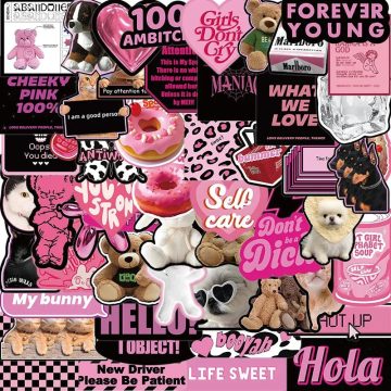 Black Pink Word PVC Stickers - Kpop Scrapbooking