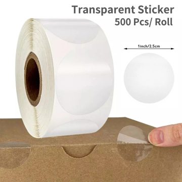 Transparent Round Seal Stickers for Business Packaging and Scrapbooking