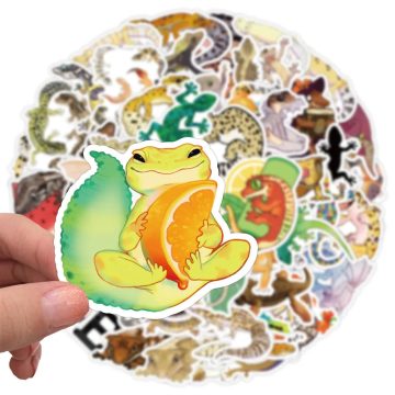 Funny Animal Gecko Lizard Stickers for Skateboard Bicycle Notebook