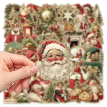 Christmas Santa Snowman Pine Tree Deer Decals for Kids Gifts