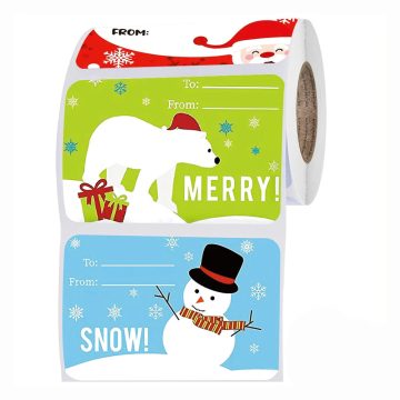 Christmas Kraft Paper Labels Thank You Scrapbook Stickers