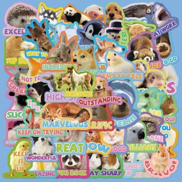 Cute Animal Stickers for Teachers Helmet, Desktop, Wall Decoration, DIY