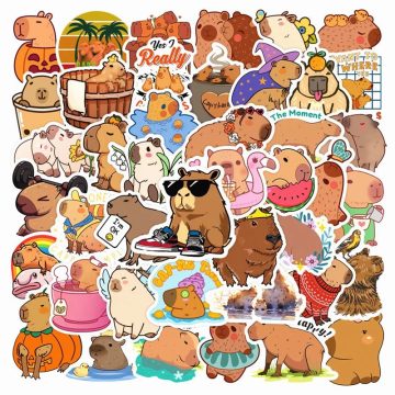 Capybara PVC Stickers - Aesthetic Children's Stationery for Sketchbook Decor
