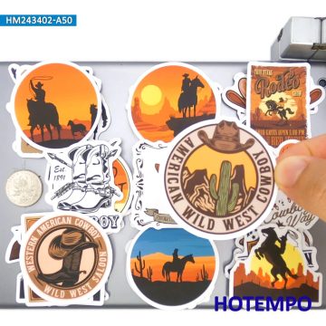 Cowboy America Wild West Rodeo Show Funny Retro Pattern Stickers for DIY Creative Decoration