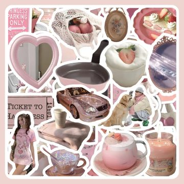 Pink Aesthetic Stickers - Instagram Girls Cartoon Decals for Fridge & Stationery