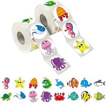 Ocean Animal Stickers for Kids Scrapbooking and Gift Wrapping