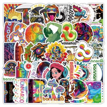 Bonnaroo Festival Graffiti Stickers for Luggage, Water Bottle, Phone, Laptop, Scooter, Fridge