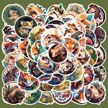 Cartoon Reptile Stickers for Laptops, Helmets, Walls, DIY Wholesale