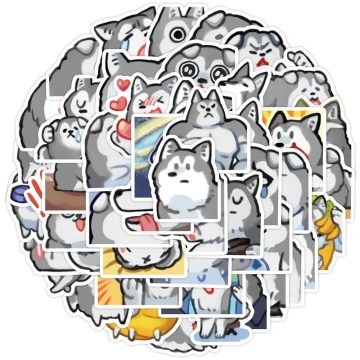 Silly Husky Dog Meme Graffiti Cartoon Stickers