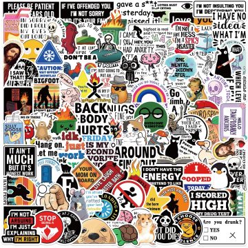 Snarky Meme Stickers Funny Vinyl Decals for Laptop, Skateboard, DIY Gifts