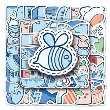 Cute Cartoon Girl Waterproof Vinyl Stickers for Skateboard and Snowboard
