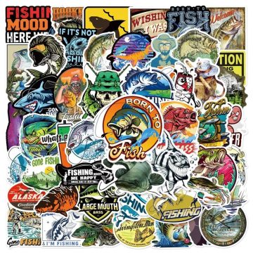 Fishing Cartoon PVC Sticker - Aesthetic Korean Stationery for Scrapbooking Decor