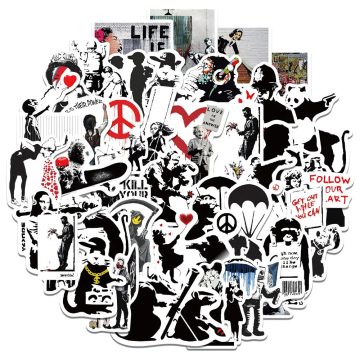 Banksy Graffiti Art Stickers - Street Aesthetic Waterproof Decals for Skateboard