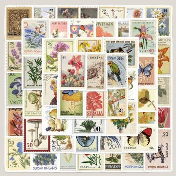 Animal and Plant Stamp Stickers for Wall and DIY Decoration