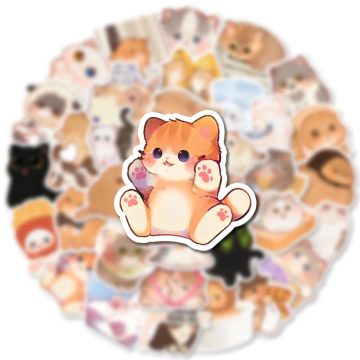 Cute Animal Cat Cartoon Stickers for Laptop, Scrapbook, Phone Decoration