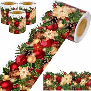 Christmas Window Paper Stickers Decorative Roll for Parties and Scrapbooking