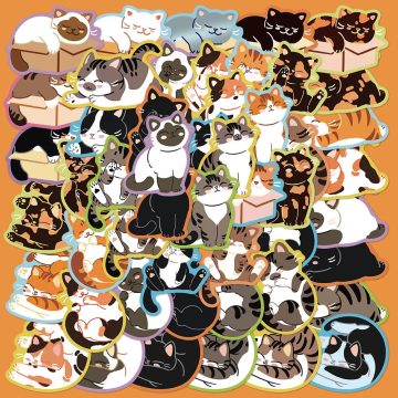 Cute Cat Stickers for Helmet, Wall, Desktop Decoration