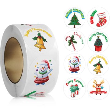 Cute Christmas Snowman Stickers - Santa Tree Stationery Gift Labels
