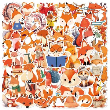 Fox Cartoon Stickers - Waterproof Decals for Skateboard Bike