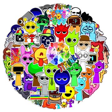 Incredibox Sprunki Stickers - Funny Music Game Phone Laptop Guitar Decals