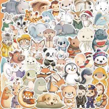 Cute Animal Cartoon Graffiti Stickers for Helmet, Wall, DIY Decoration