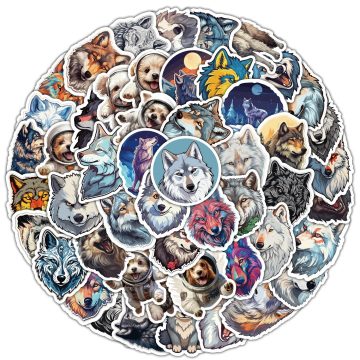 Wolf Dog Animal Graffiti Stickers - Cartoon Decals for Scrapbook Skateboard Fridge