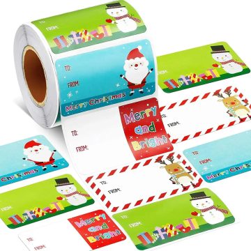 Merry Christmas Stickers Gift Wrap Name Tags & Festive Decor
