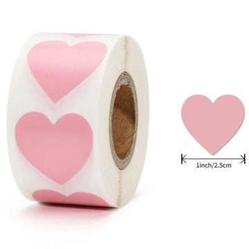 DIY Writing Pink Heart Stickers DIY Decoration Perfect for Notebook PC Pad Fridge Gift Seal Labels
