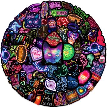 Fresh Neon Light Sticker Packs
