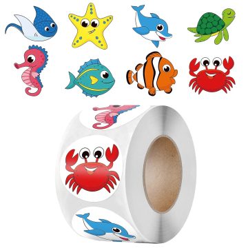 Korean Cartoon Animal Stickers Roll for Kids Gift Packaging and Photocard Decor