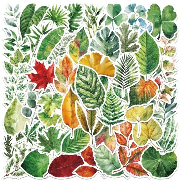 Cute Cartoon Plants and Leaves Stickers for Luggage, Guitar, Laptop, Skateboard, Bicycle, Car, Vinyl Decals, Waterproof Graffiti