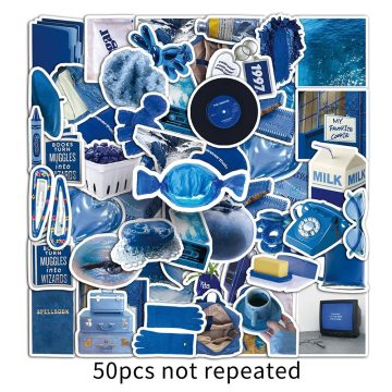 Cartoon Blue Stickers - Graffiti DIY Decals for Phone Bike Notebook