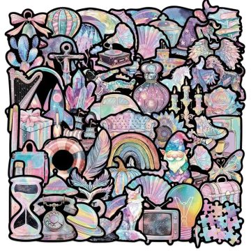 Dreamy Purple PVC Stickers for Scrapbooking Stationery