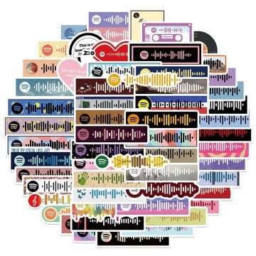 Musical Note Singer Stickers - Girl in Red Song Decals for Scrapbook Guitar