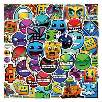 Geometry Dash Jumping Game Stickers for Laptop Guitar Car Skateboard
