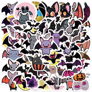 Cute Cartoon Bats Animal Graffiti Stickers for Laptop, Phone, Guitar, Luggage, Bicycle, Car, Waterproof Vinyl Decals