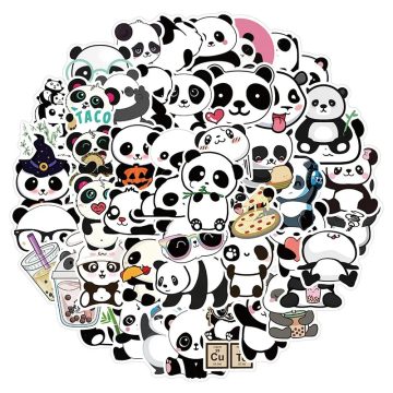 Cute Panda Aesthetic PVC Sticker - Childrens Stationery for Sketchbook Laptop Diary Scrapbook