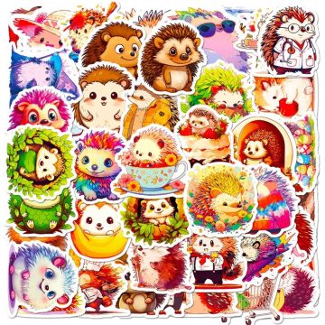 Hedgehog PVC Stickers - Cute Cartoon Stationery for Scrapbooking School