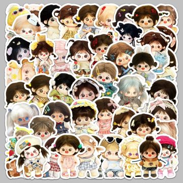 Cute Cartoon Cotton Doll Graffiti Stickers for Helmet, Wall, DIY Decoration